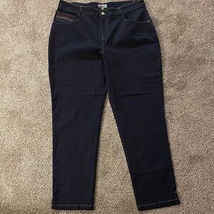 Elegant Dark Blue Straight Leg Jeans